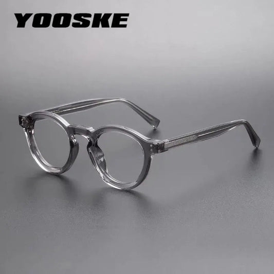 Vintage Round Glasses Woman Man Transparent Anti Blue Light Computer Eyewear Clear Lens Retro Metal Eyeglasses Frame - Fashionqueene.com-computer eyewear