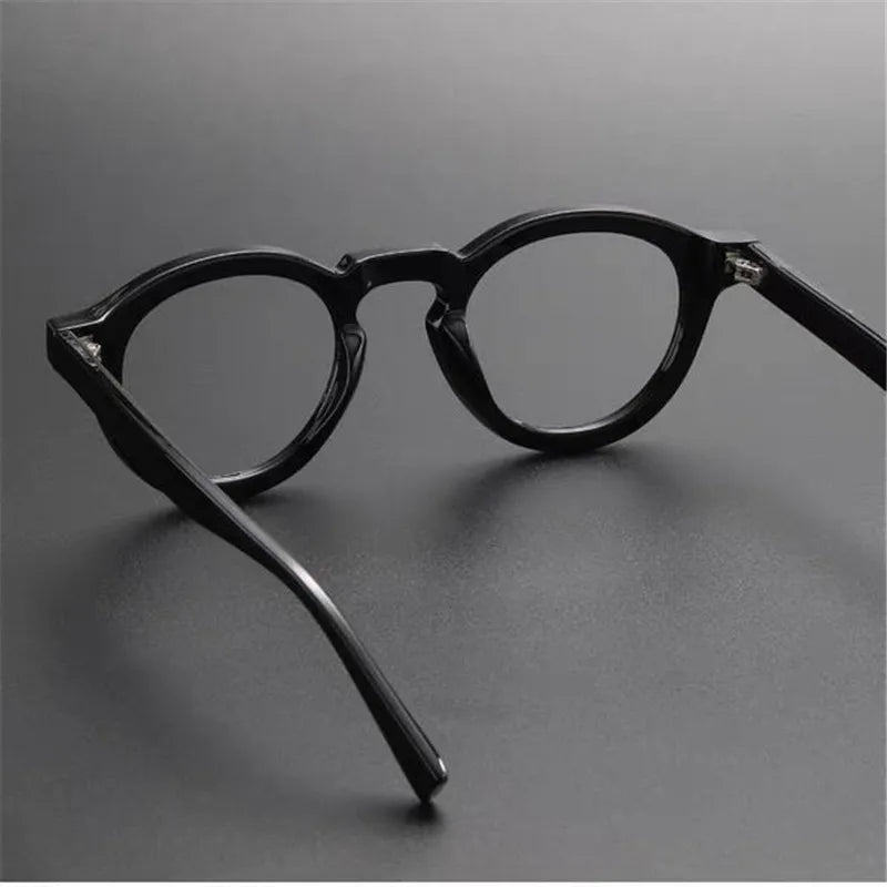 Vintage Round Glasses Woman Man Transparent Anti Blue Light Computer Eyewear Clear Lens Retro Metal Eyeglasses Frame - Fashionqueene.com-computer eyewear