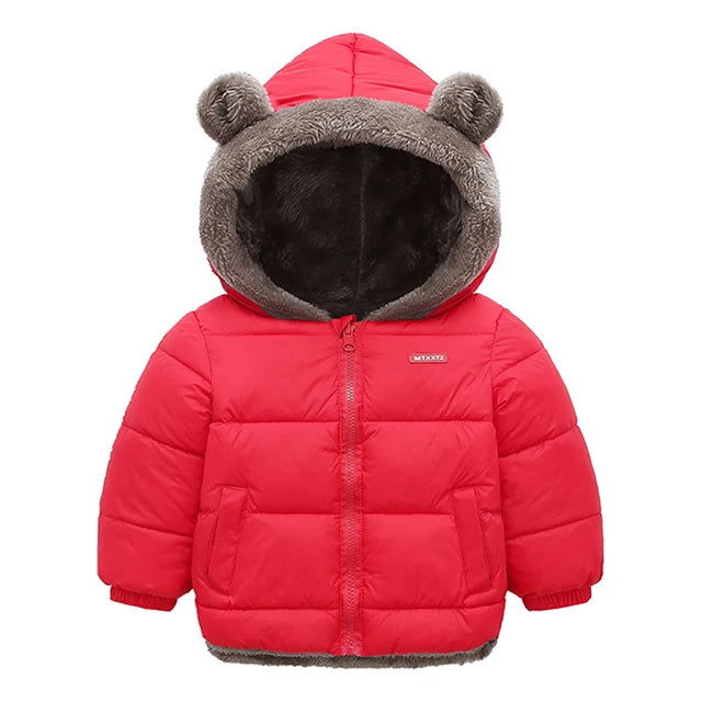 Winter Kids Thicken Jackets For Girls Coats Boys Jackets Plus Cashmere Jackets Toddler Hooded Outerwear Infant Children Clothes - Fashionqueene.com-toddler coat