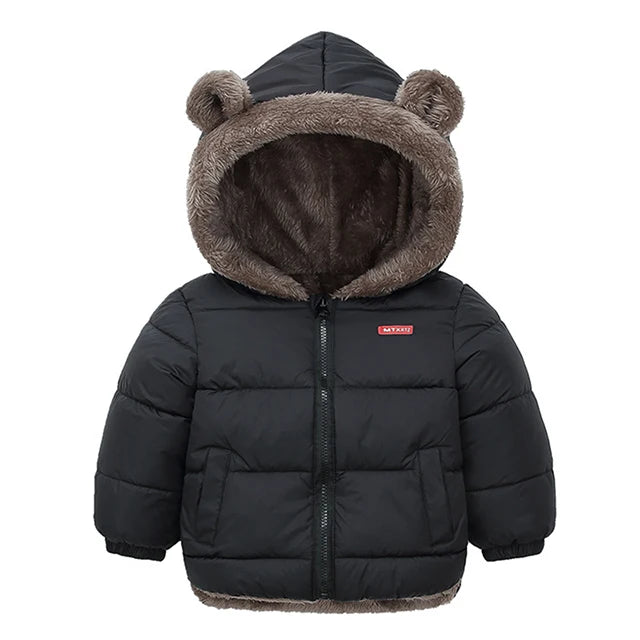 Winter Kids Thicken Jackets For Girls Coats Boys Jackets Plus Cashmere Jackets Toddler Hooded Outerwear Infant Children Clothes - Fashionqueene.com-toddler coat