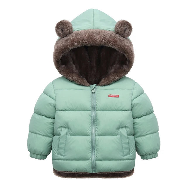 Winter Kids Thicken Jackets For Girls Coats Boys Jackets Plus Cashmere Jackets Toddler Hooded Outerwear Infant Children Clothes - Fashionqueene.com-toddler coat