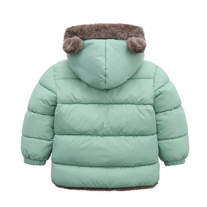 Winter Kids Thicken Jackets For Girls Coats Boys Jackets Plus Cashmere Jackets Toddler Hooded Outerwear Infant Children Clothes - Fashionqueene.com-toddler coat