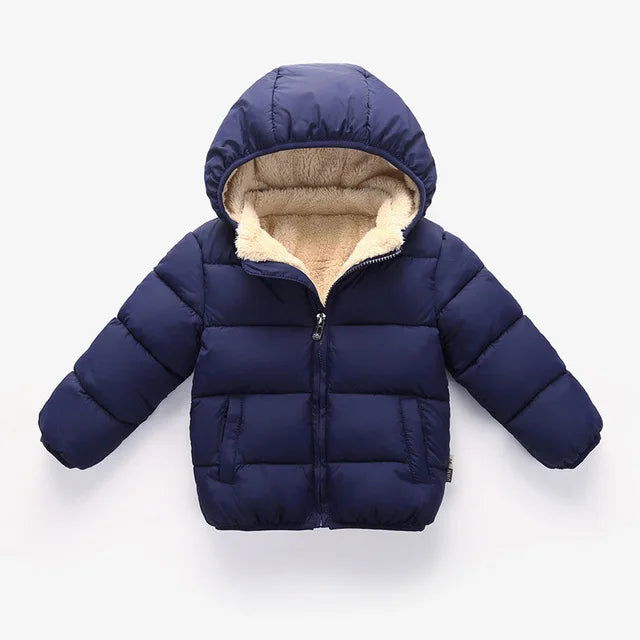 Winter Kids Thicken Jackets For Girls Coats Boys Jackets Plus Cashmere Jackets Toddler Hooded Outerwear Infant Children Clothes - Fashionqueene.com-toddler coat