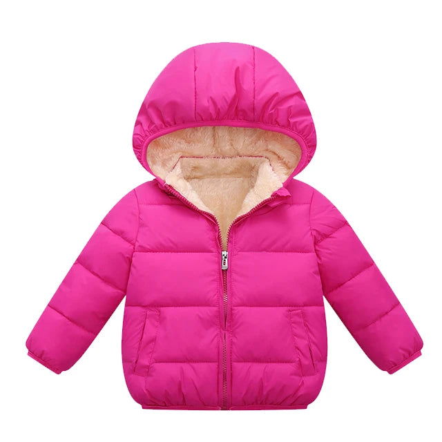 Winter Kids Thicken Jackets For Girls Coats Boys Jackets Plus Cashmere Jackets Toddler Hooded Outerwear Infant Children Clothes - Fashionqueene.com-toddler coat