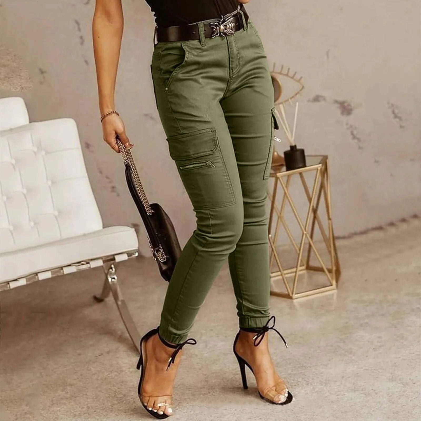 Women Cargo Pants With Pockets Sweatpants Streetwear - Fashionqueene.com-ladies pants