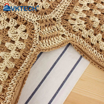 Women Fashion Woven Handbag Large Capacity Straw Woven Tote Bag Weave Straw Bag All-matched Beach Travel Bag - Fashionqueene.com-woven handbag