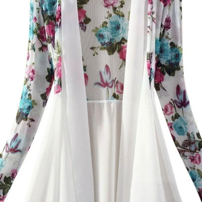 Women Kimono Vest Long Chiffon Ladies Shirts - Fashionqueene.com-kimono