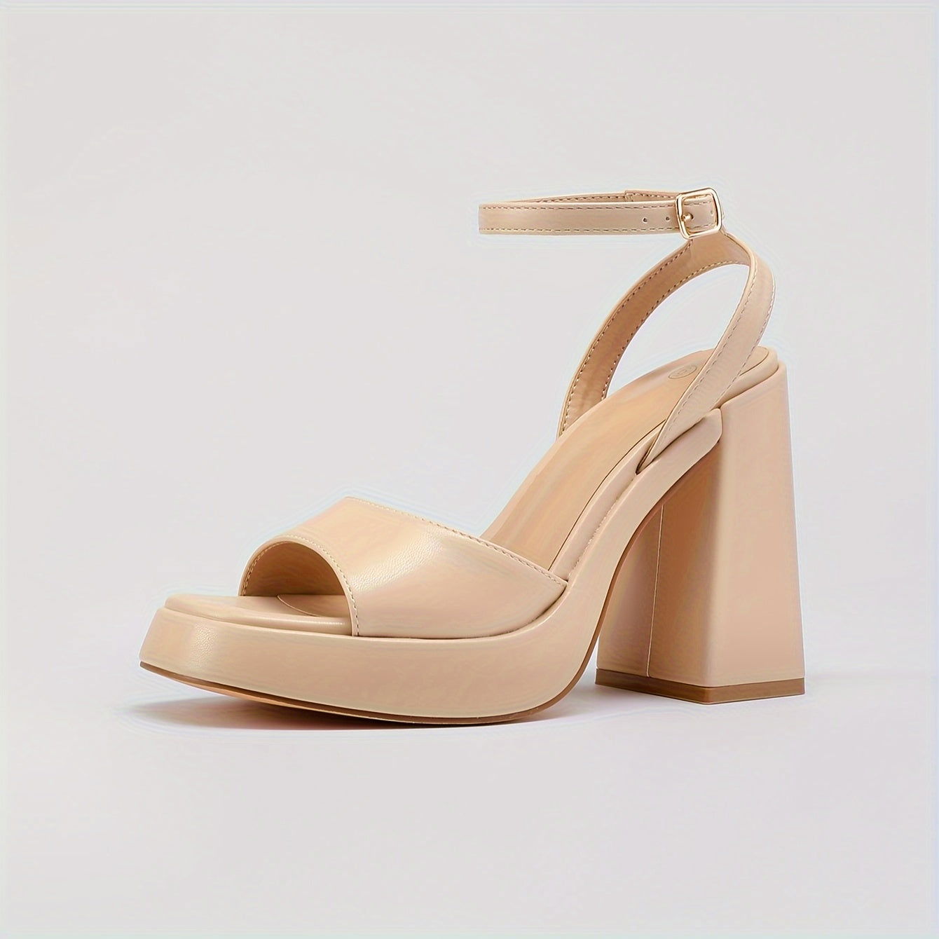 Women Open Toe Ankle Strap High Heel Waterproof Platform Sandals Summer 4.5 inch Chunky Heeled Buckled Shoes - Fashionqueene.com-open toe platform sandal