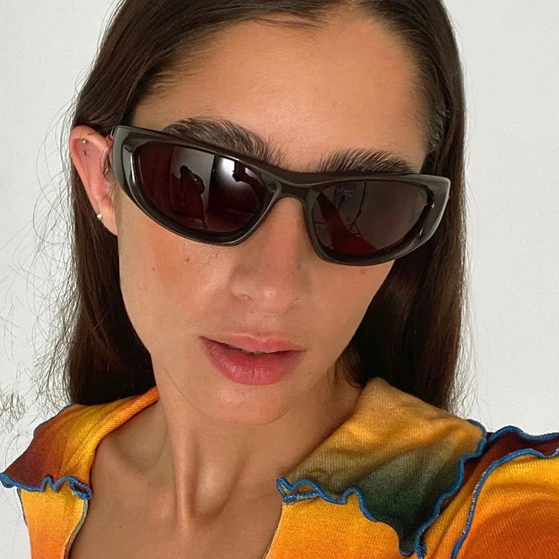 Wrap Around Sports Sunglasses Brand Designer For Unisex - Fashionqueene.com-wrap around sunglasses