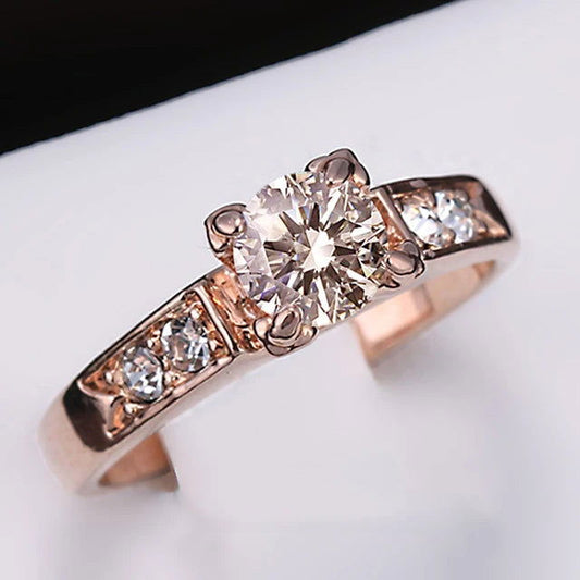 ZHOUYANG Wedding Ring For Women Prong Setting Cubic Zirconia - Fashionqueene.com-ZHOUYANG Wedding Ring For Women Classical 6mm Prong Setting Cubic Zirconia Engagement Fashion Jewelry Brithday Gift R051 R052