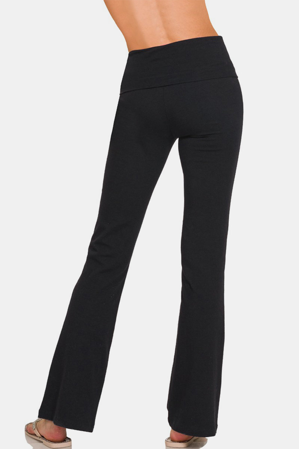 Zenana Full Size High Waist Wide Waistband Bootcut Active Pants - Fashionqueene.com-Zenana Full Size High Waist Wide Waistband Bootcut Active Pants