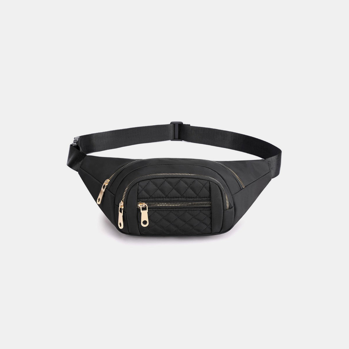 Zenana Quilted Multi Pocket Waist Belt Bag - Fashionqueene.com-Sling bag