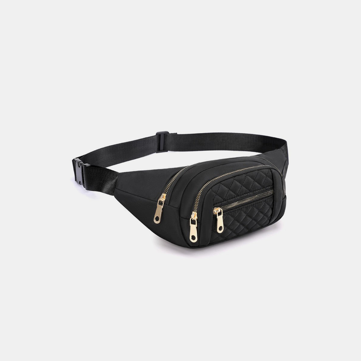 Zenana Quilted Multi Pocket Waist Belt Bag - Fashionqueene.com-Sling bag