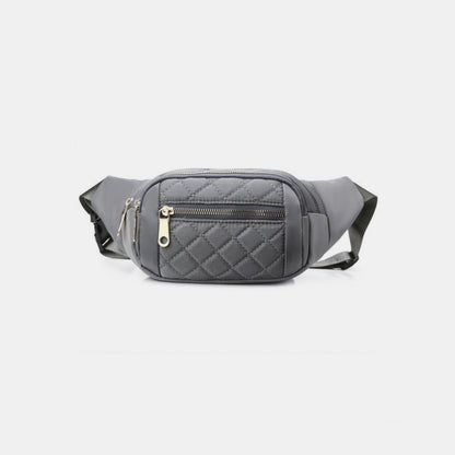 Zenana Quilted Multi Pocket Waist Belt Bag - Fashionqueene.com-Sling bag