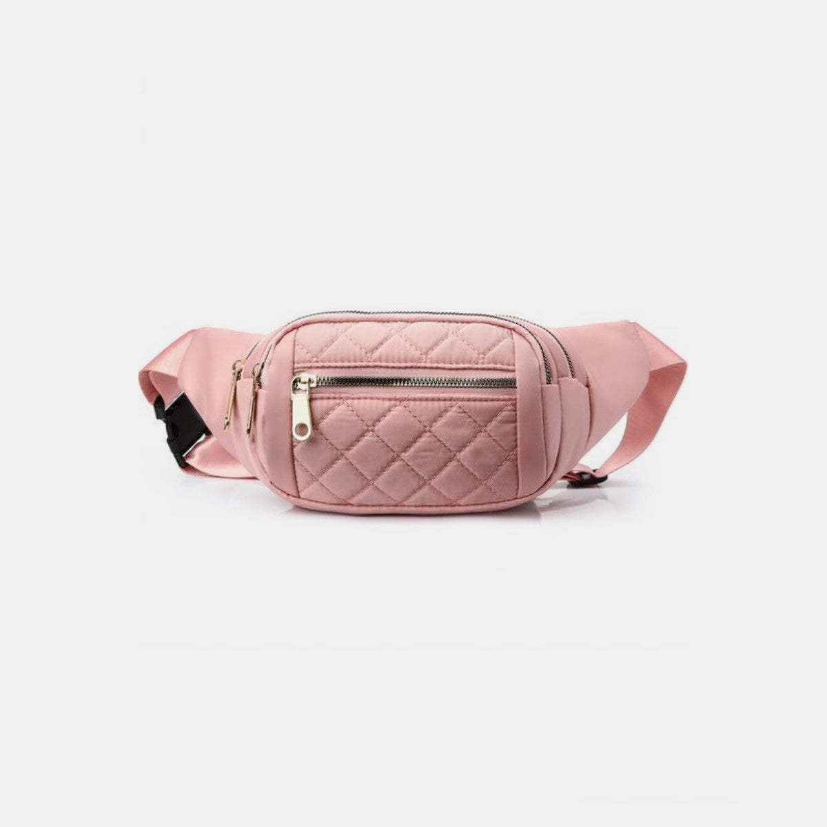 Zenana Quilted Multi Pocket Waist Belt Bag - Fashionqueene.com-Sling bag