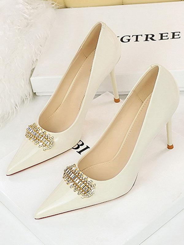 Elegantly Chic Pointed Toe Shallow Cut Split Joint Pumps