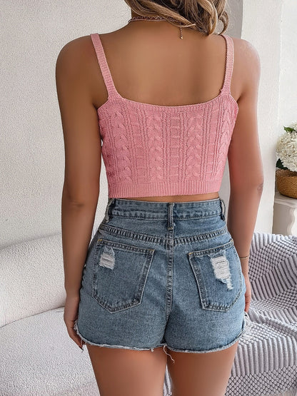 Cable-Knit Short Cami White / M White / L Pink / S White / M-White / L-Pink / S-Pink / M-Tan / S-Pink / L-Pink / XL-Hot Pink / S-Hot Pink / M-Hot Pink / L-Hot Pink / XL-White / S-White / XL-Green / S-Green / M-Green / L-Green / XL-Tan / M-Tan / L-Tan / XL-