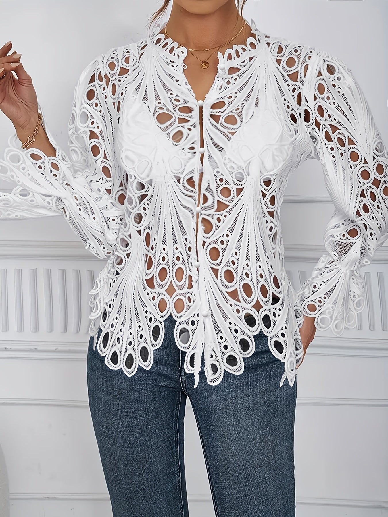 Cropped Asymmetric Shirt Sexy Solid Color Nightclub Semi-Sheer Summer Shirt