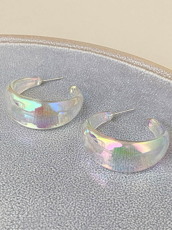 Normcore Geometric Drop Earrings - Bold Contrast Color Design TRANSPARENT / One_size TRANSPARENT / One_size-