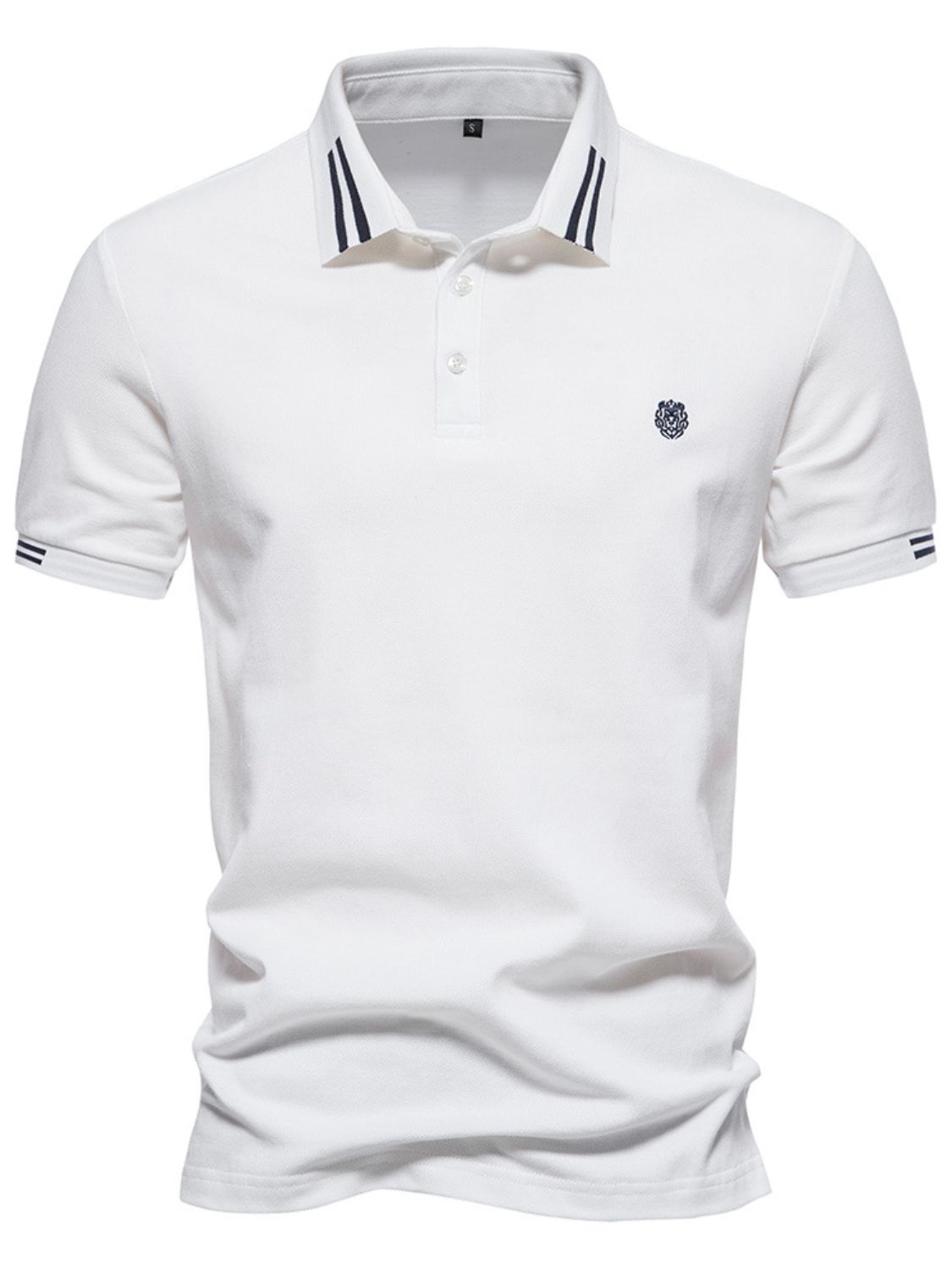 Men's Embroidered Striped Short Sleeve Polo Light Blue / 2XL Navy / S White / L Light Blue / 2XL-Navy / S-White / L-White / XL-White / 2XL-Dark Gray / M-Navy / L-White / S-Olive Brown / M-Olive Brown / 2XL-White / M-Dark Gray / S-Navy / XL-Olive Brown / XL-Olive Brown / S-Light Blue / XL-Navy / 2XL-Dark Gray / 2XL-Olive Brown / L-Dark Gray / XL-Light Blue / M-Light Blue / S-Navy / M-Dark Gray / L-Light Blue / L-
