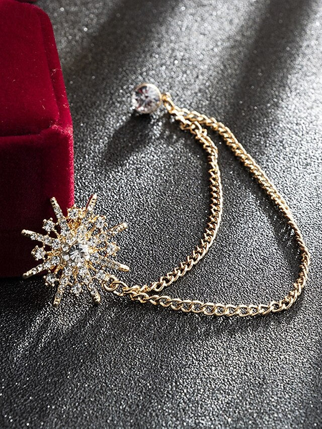 Stylish Men's Alloy Brooch - Perfect for Weddings, Business, and Casual Wear Gold Silver Gold-Silver-