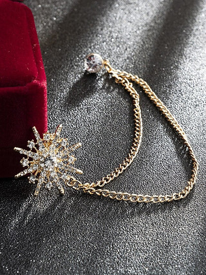 Stylish Men's Alloy Brooch - Perfect for Weddings, Business, and Casual Wear Gold Silver Gold-Silver-