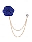 Elegant Men's Rose Brooch: Stylish Accessory for Weddings and Business Casual White Black Burgundy White-Black-Burgundy-Red-Light Cyan-Sky Blue-Gray-Champagne-Dark Blue-Pink-Royal Blue-Purple-