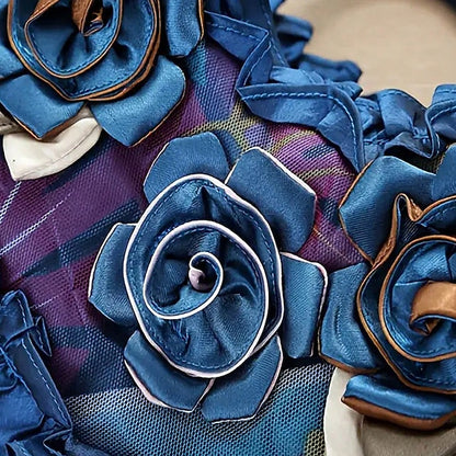 Chic Women's Silk Handbag for Parties & Daily Use – Durable, Anti-Dust Floral Design Blue khaki Black Blue-khaki-Black-Purple-Red-