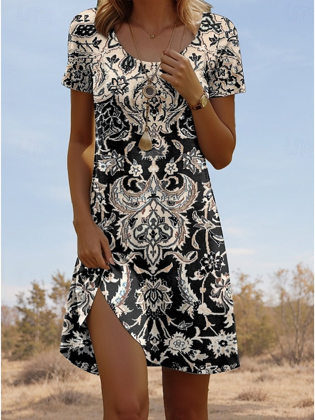 Stylish Women's Mini Casual T-Shirt Dress - Perfect for Vacation and Daily Wear Maroon / S Maroon / M Maroon / L Maroon / S-Maroon / M-Maroon / L-Maroon / XL-Maroon / 2XL-Pink / S-Pink / M-Pink / L-Pink / XL-Pink / 2XL-Blue / S-Blue / M-Blue / L-Blue / XL-Blue / 2XL-