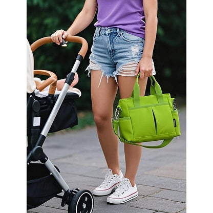 Versatile Women's Canvas Tote Crossbody Bag with Multiple Pockets - Stylish and Spacious for Daily Use Green Black Khaki Green-Black-Khaki-White-