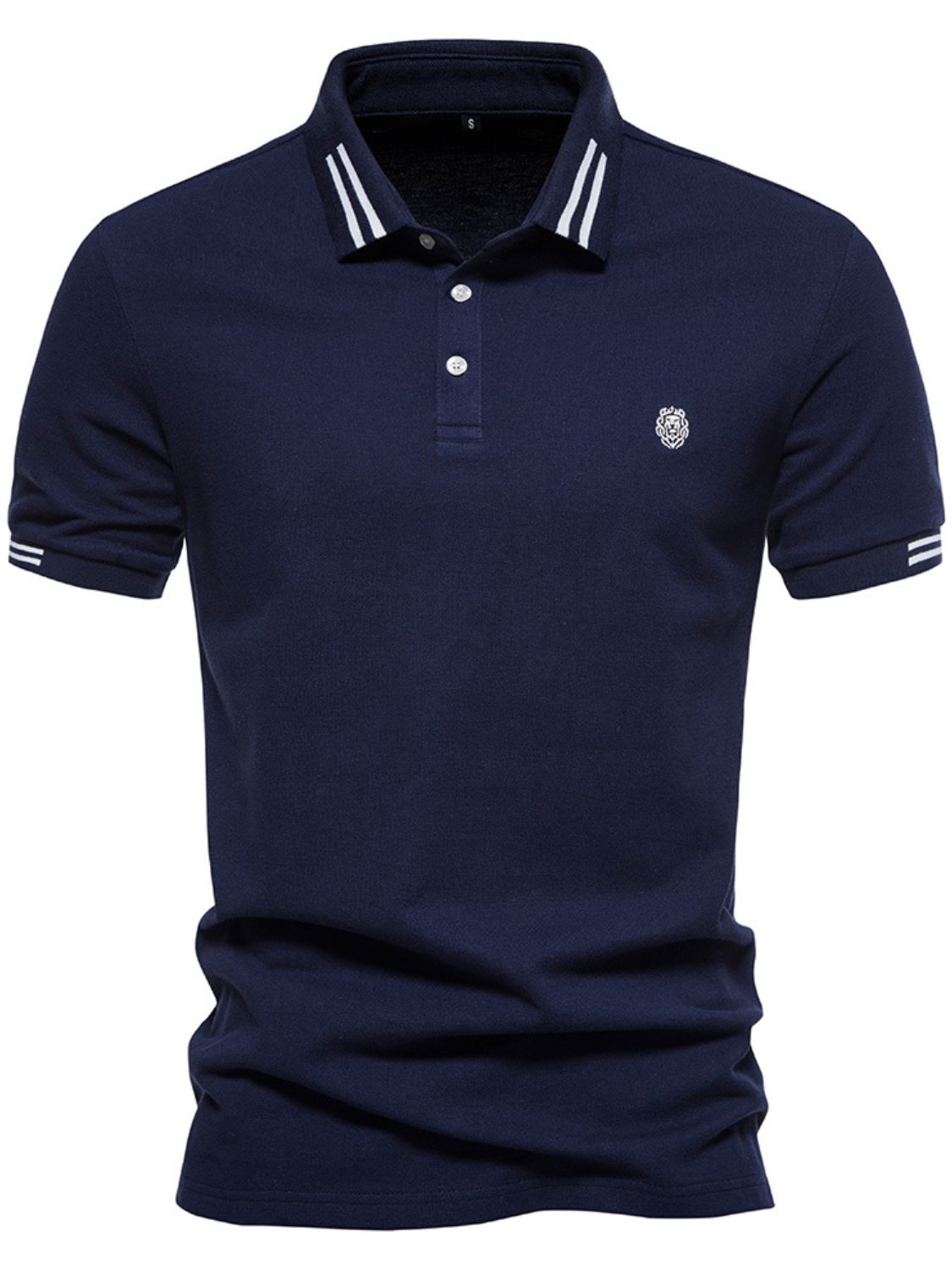 Men's Embroidered Striped Short Sleeve Polo Light Blue / 2XL Navy / S White / L Light Blue / 2XL-Navy / S-White / L-White / XL-White / 2XL-Dark Gray / M-Navy / L-White / S-Olive Brown / M-Olive Brown / 2XL-White / M-Dark Gray / S-Navy / XL-Olive Brown / XL-Olive Brown / S-Light Blue / XL-Navy / 2XL-Dark Gray / 2XL-Olive Brown / L-Dark Gray / XL-Light Blue / M-Light Blue / S-Navy / M-Dark Gray / L-Light Blue / L-
