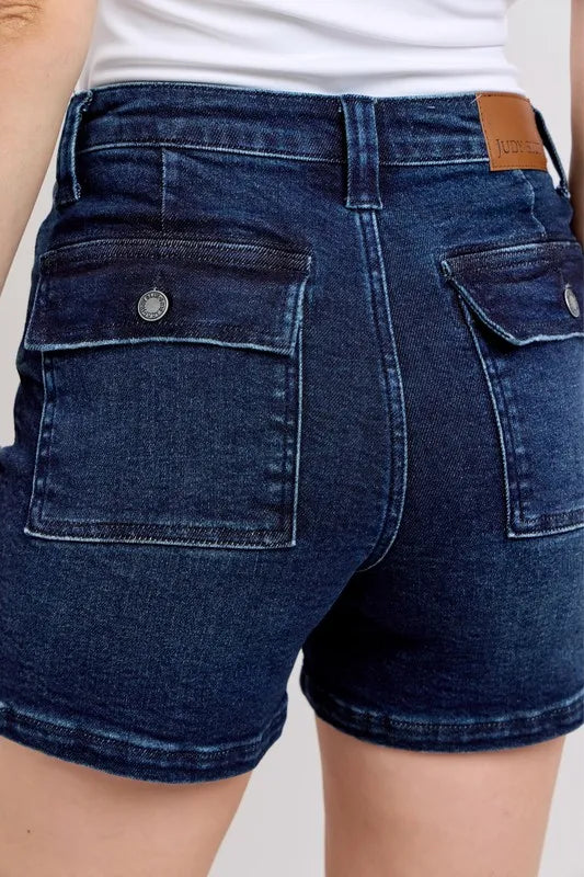 Judy Blue High Waist Back Flap Pocket Denim Shorts MD / S MD / M MD / L MD / S-MD / M-MD / L-MD / 3XL-MD / 1XL-MD / 2XL-