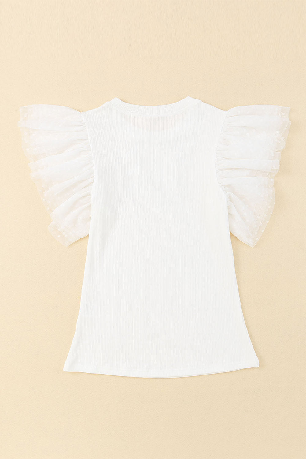 Ruffled Round Neck Cap Sleeve Blouse Blush Pink / M Blush Pink / L Blush Pink / XL Blush Pink / M-Blush Pink / L-Blush Pink / XL-Black / S-Black / M-Black / L-Black / XL-White / S-White / M-White / L-White / XL-Blush Pink / S-