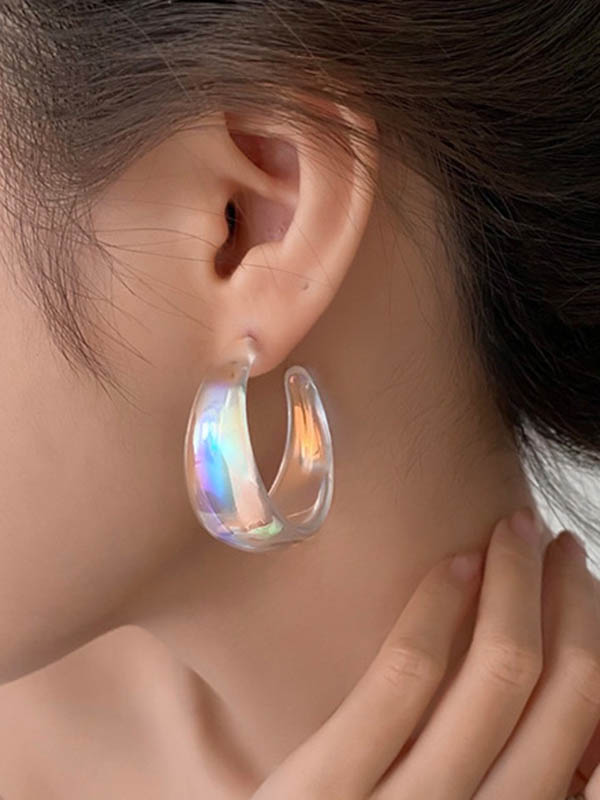 Normcore Geometric Drop Earrings - Bold Contrast Color Design TRANSPARENT / One_size TRANSPARENT / One_size-