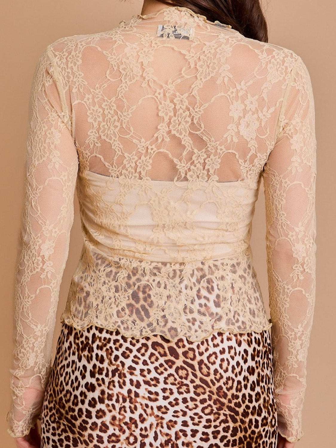 Lace Mock Neck Long Sleeve Top Light Gray / XL White / L Light Gray / M Light Gray / XL-White / L-Light Gray / M-Black / S-Black / M-Black / L-White / XL-Tan / XL-Light Gray / L-Light Gray / S-Tan / S-White / M-Tan / L-Black / XL-White / S-Tan / M-