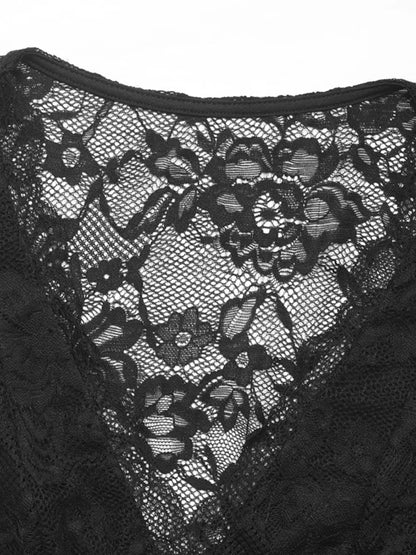 Lace Plunge Sleeveless Bodysuit Black / XL Black / L Black / S Black / XL-Black / L-Black / S-Black / M-