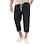 Men's Casual Cropped Pants with Pocket and Drawstring - Comfortable Ankle-Length White / M White / L White / XL White / M-White / L-White / XL-White / 2XL-White / 3XL-Black / M-Black / L-Black / XL-Black / 2XL-Black / 3XL-Light Green / M-Light Green / L-Light Green / XL-Light Green / 2XL-Light Green / 3XL-Apricot / M-Apricot / L-Apricot / XL-Apricot / 2XL-Apricot / 3XL-Blue / M-Blue / L-Blue / XL-Blue / 2XL-Blue / 3XL-