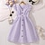 Enchanting 3D Striped Ruffle Dress for Girls – Sweet Summer A-Line Dress for Ages 4-12 Purple