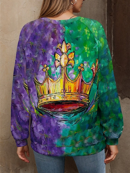 Chic Purple Graphic Pullover Sweatshirt - Perfect for Casual Fall & Winter Style Purple / S Purple / M 