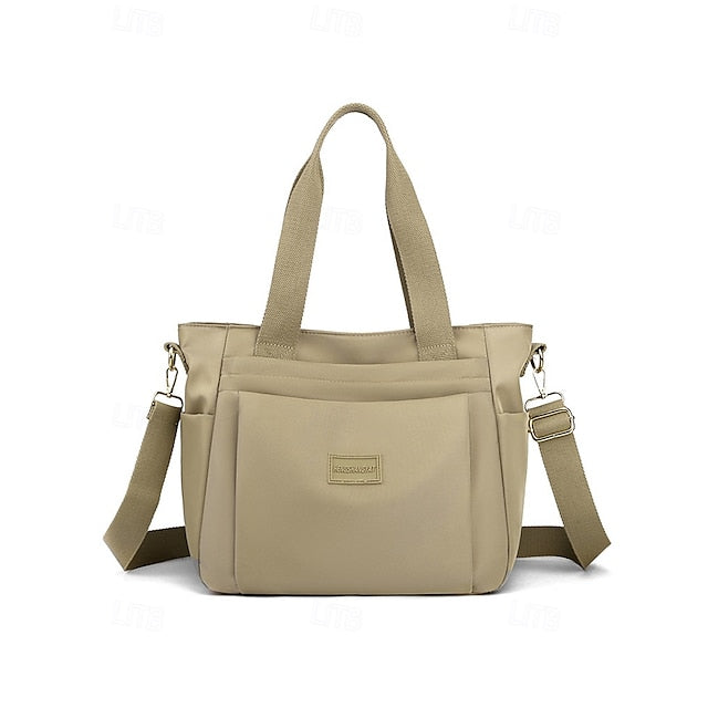 Stylish Waterproof Nylon Tote and Crossbody Bag with Multiple Pockets Light Pink Green Light Green Light Pink-Green-Light Green-Light Purple-Khaki-Grey-Blue-Black-