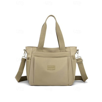 Stylish Waterproof Nylon Tote and Crossbody Bag with Multiple Pockets Light Pink Green Light Green Light Pink-Green-Light Green-Light Purple-Khaki-Grey-Blue-Black-