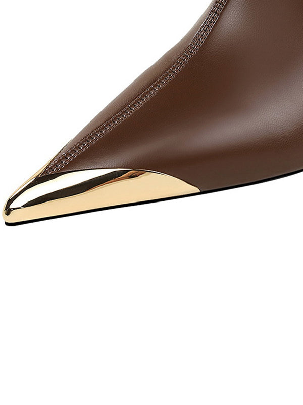 Chic Pointed Toe Split Joint Boots: Elevate Your Style with Elegance
