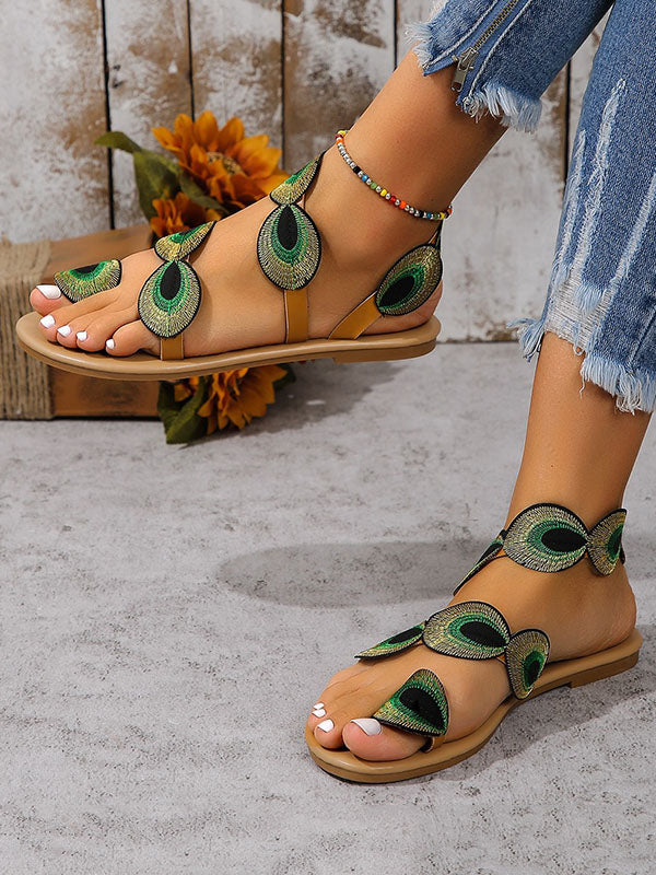 Chic Embroidered Open-Toe Split Joint Sandals for Effortless Style GREEN / 36 GREEN / 37 GREEN / 38 GREEN / 36-GREEN / 37-GREEN / 38-GREEN / 39-GREEN / 40-GREEN / 41-GREEN / 42-GREEN / 43-