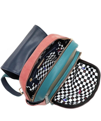 Nicole Lee USA Cat Eco-Leather Convertible Backpack Bag Black / One Size Caramel / One Size Floral / One Size Black / One Size-Caramel / One Size-Floral / One Size-