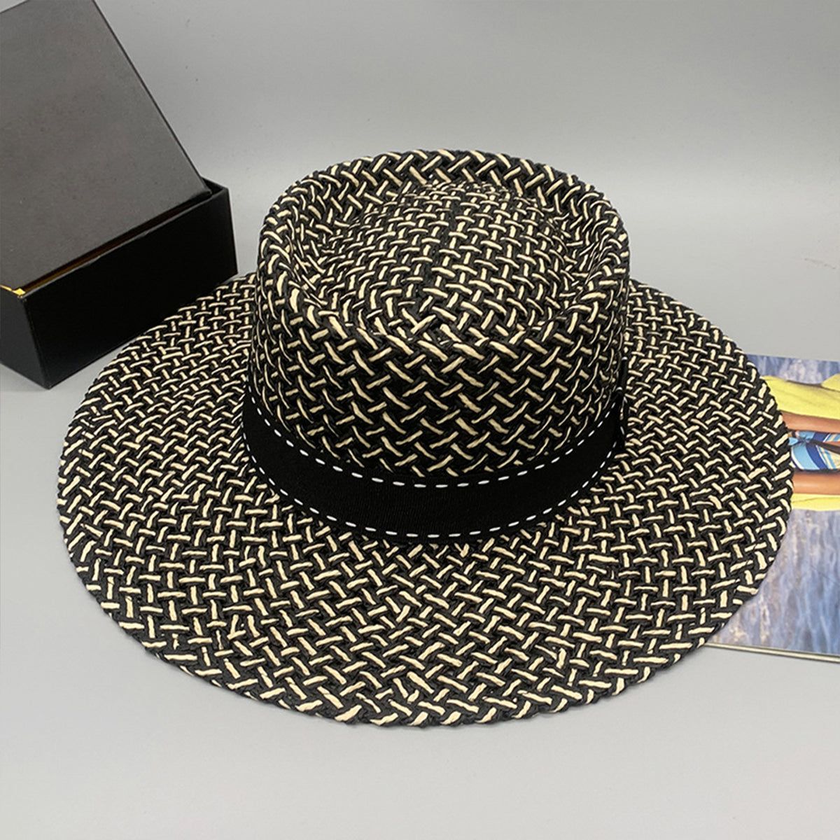 Adjustable Paper Braided Hat - Fashionqueene.com-Hat