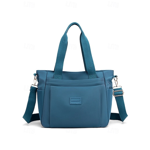 Stylish Waterproof Nylon Tote and Crossbody Bag with Multiple Pockets Light Pink Green Light Green Light Pink-Green-Light Green-Light Purple-Khaki-Grey-Blue-Black-