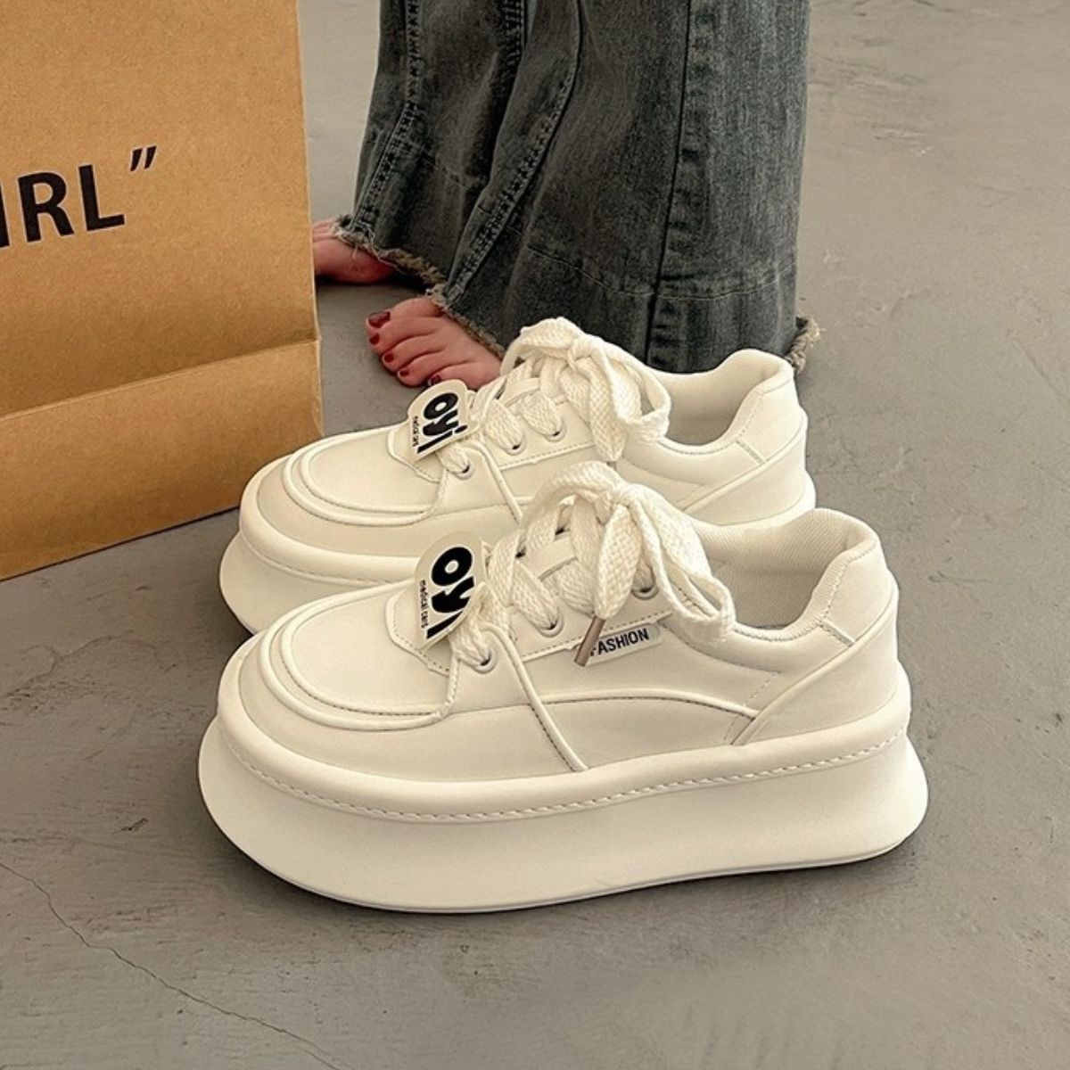 Lace Up Round Toe Platform Sneakers Black / 38(US7) Black / 39(US8) Black / 40(US9) Black / 38(US7)-Black / 39(US8)-Black / 40(US9)-White / 35(US4)-White / 36(US5)-White / 37(US6)-White / 38(US7)-White / 39(US8)-White / 40(US9)-Black / 35(US4)-Black / 36(US5)-Black / 37(US6)-