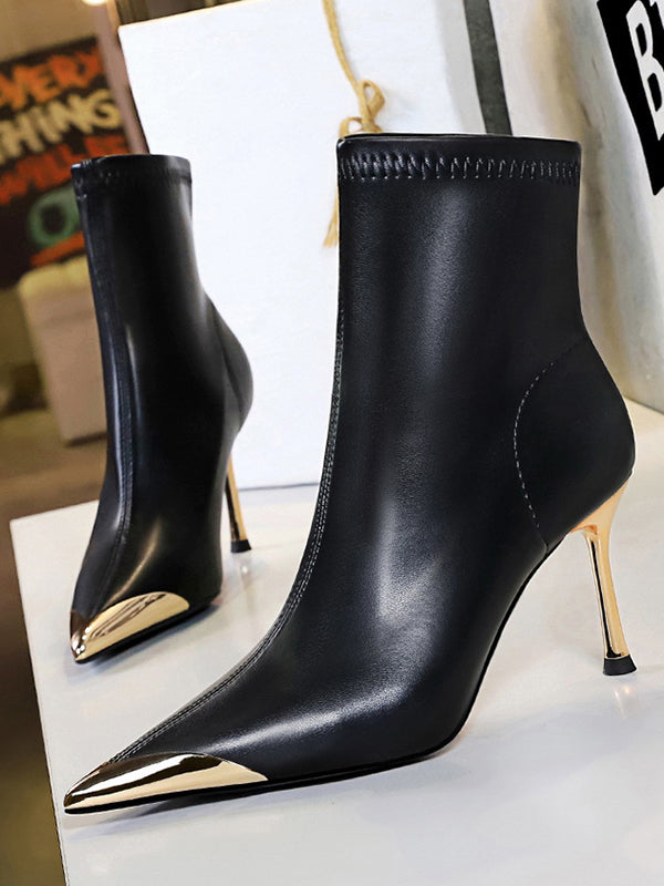 Chic Pointed Toe Split Joint Boots: Elevate Your Style with Elegance