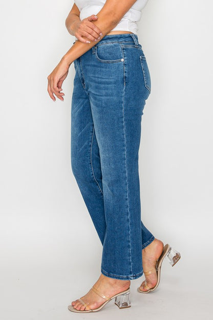 bytos Full Size Cat's Whiskers Mid Rise Ankle Jeans