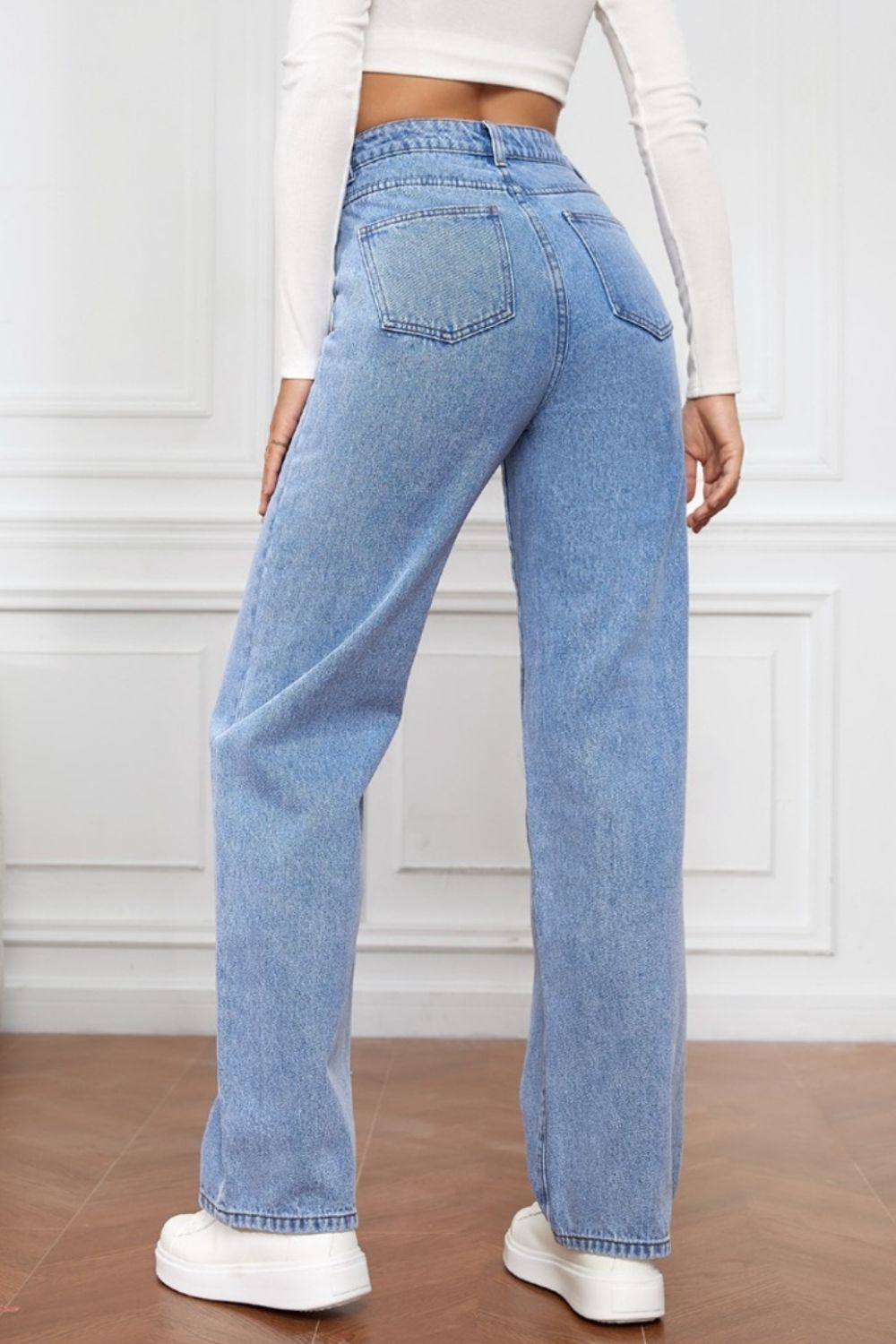 High Waist Straight Jeans Black / S Black / M Black / L Black / S-Black / M-Black / L-Black / XL-Dusty Blue / S-Dusty Blue / M-Dusty Blue / L-Dusty Blue / XL-Light Blue / S-Light Blue / M-Light Blue / L-Light Blue / XL-